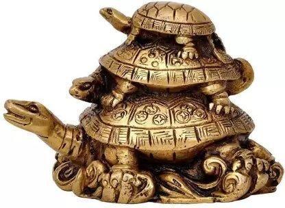 Three Tiered Turtle Tortoise Family For Health And Good Luck For Home D�cor - 12 cm - Essence by LaxAar