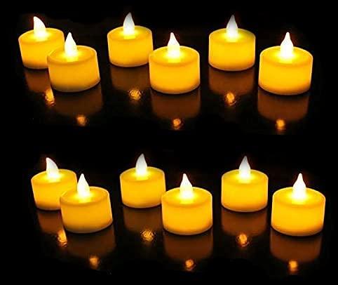 Battery Operated LED Candle Diya Decorative Lights Pack of 12 - Essence by LaxAar