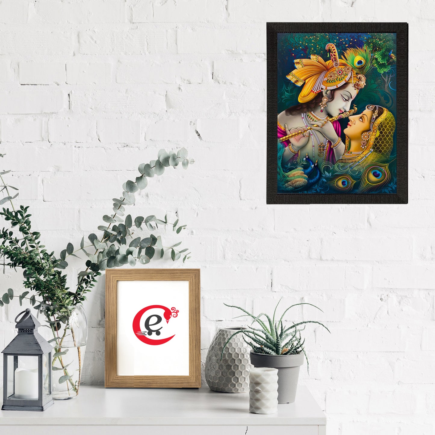 Radha Krishna Matt Textured UV Art Painting - Essence by LaxAar