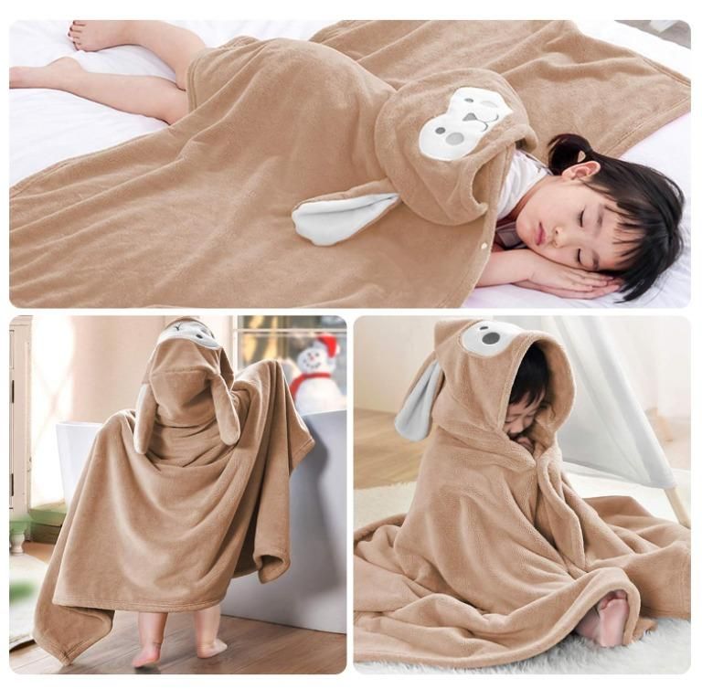 Ultra Soft Hooded Towel Highly Absorbent Bathrobe for Kids