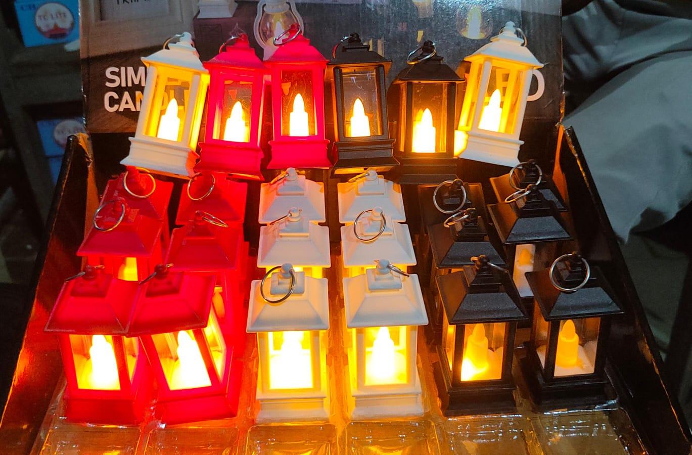 Decorative Lanterns Hanging Lantern with Flashing Led Pillar Candles Battery Operated(Pack Of 6) - Essence by LaxAar
