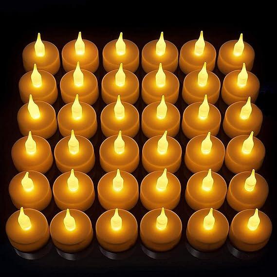 Battery Operated LED Candle Diya Decorative Lights Pack of 12 - Essence by LaxAar
