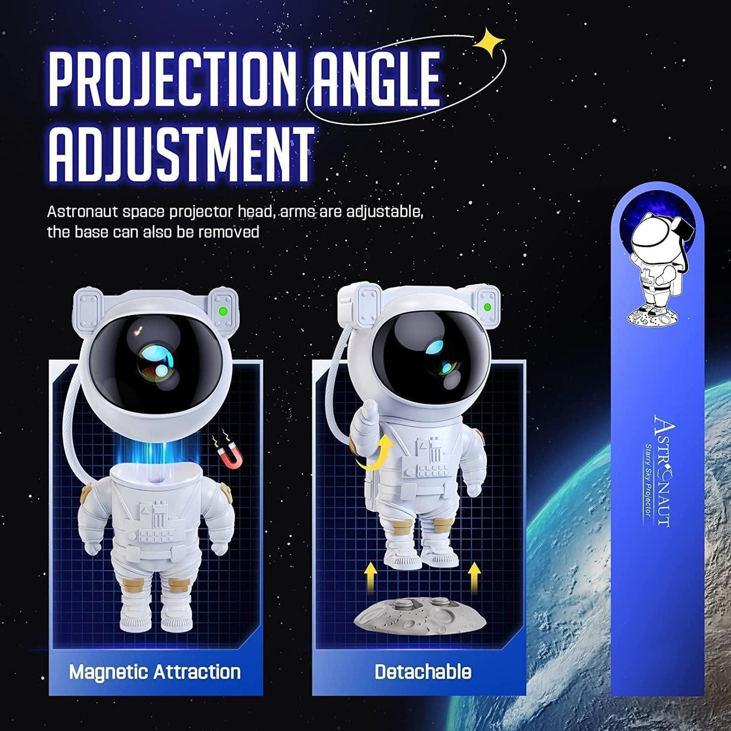 Astronaut Galaxy Projector - 360 Magnetic Head Rotation, Remote Control - Essence by LaxAar
