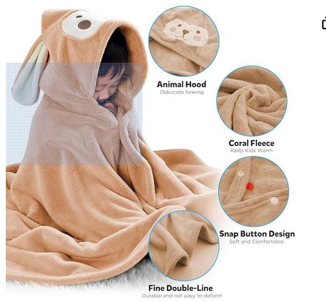 Ultra Soft Hooded Towel Highly Absorbent Bathrobe for Kids