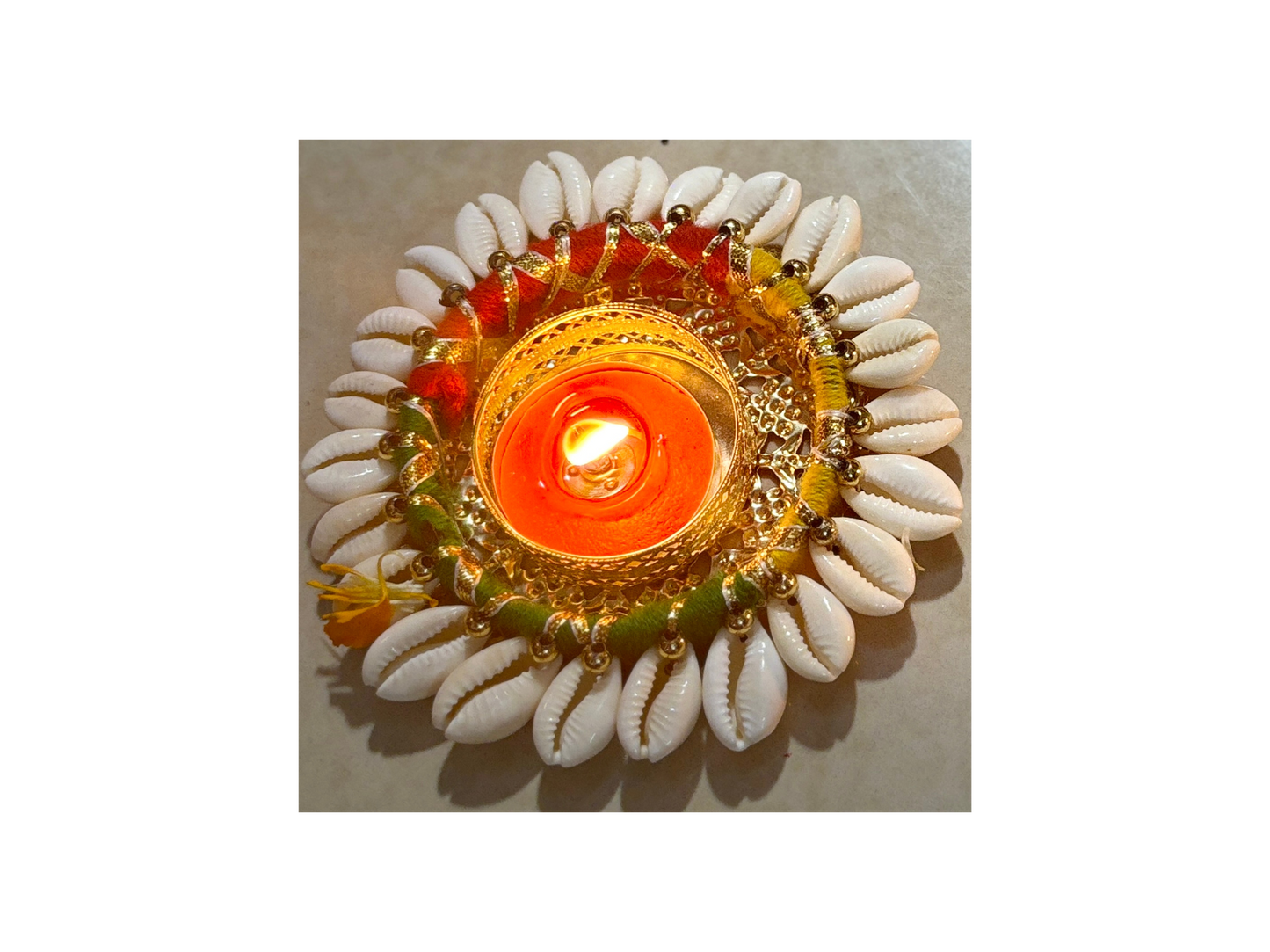 Hand crafted Gota Patti designer Tealight candle holder  - Pack of 4