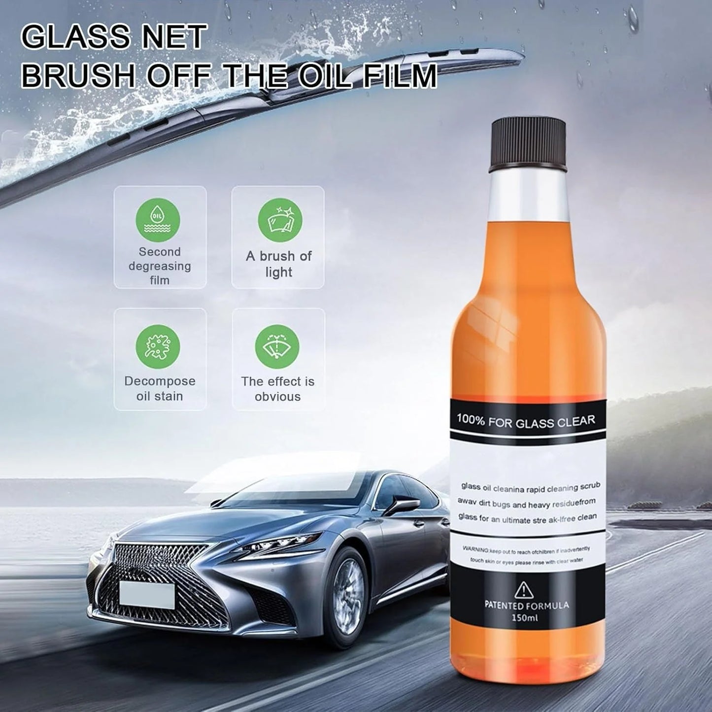 Glass Cleaning Agent Powerful Stain Remover -Car & Home